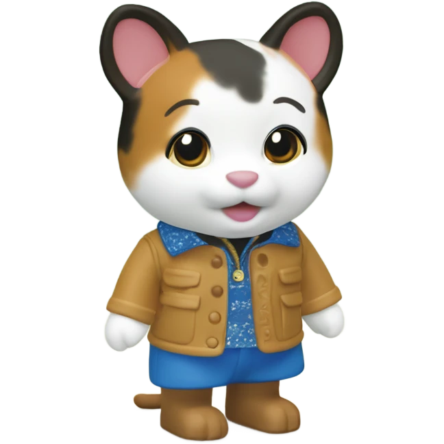 A calico critter/sylvanian families figure emoji