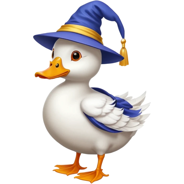 Duck wearing a wizard hat emoji
