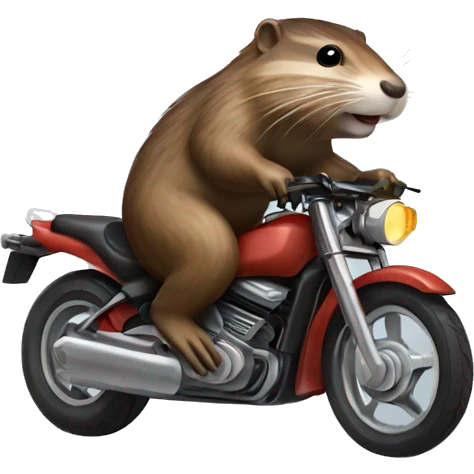 Nutria en motocicleta  emoji