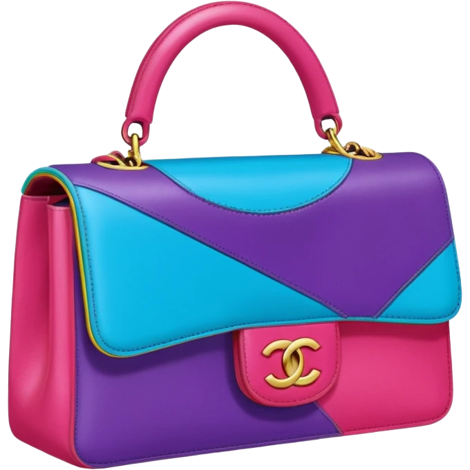 Ultra realistic Chanel bag in a pop art comic style emoji