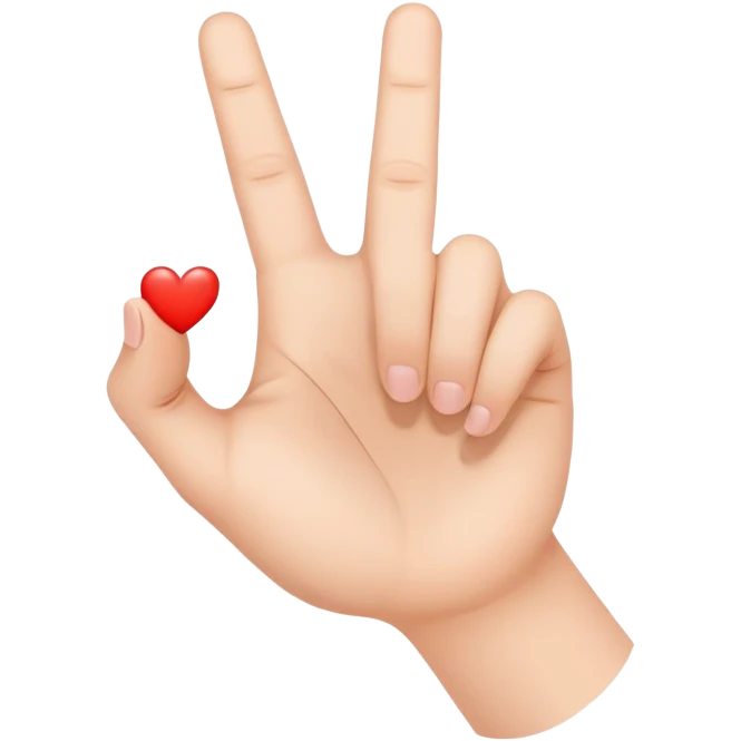 Korean finger heart gesture, hand making a small heart shape with thumb and index finger emoji