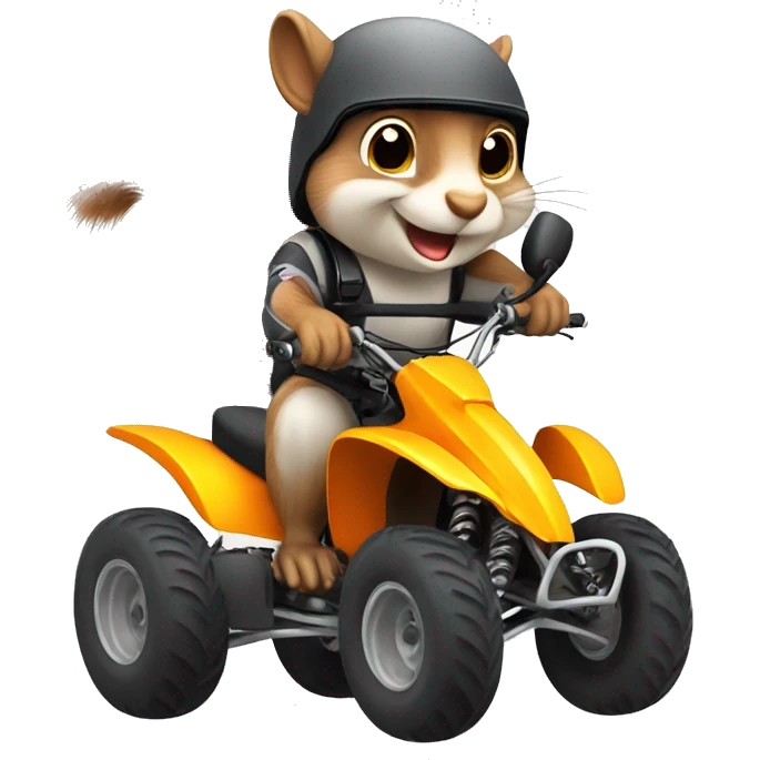 Squirrel on a racing atv emoji
