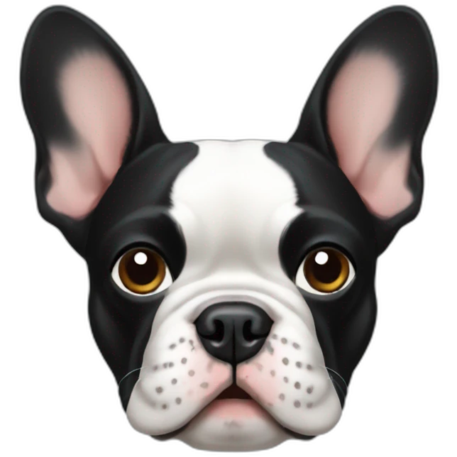 black french bulldog head emoji