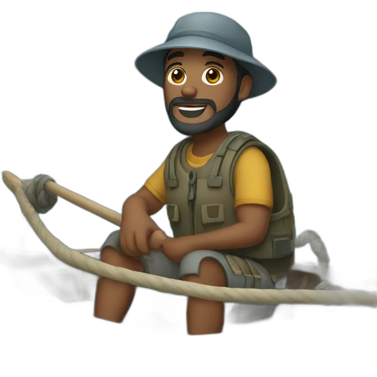 fisher on a boat emoji