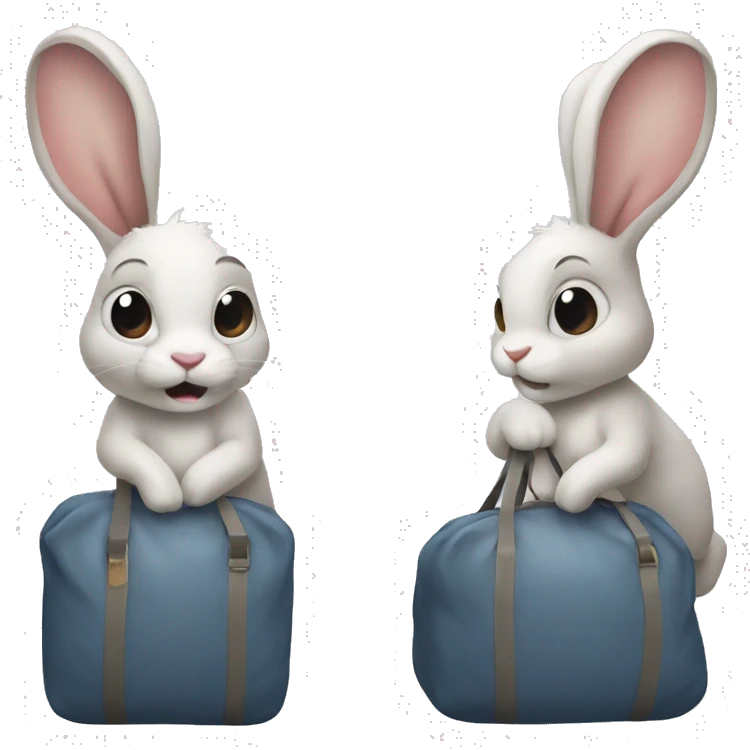 rabbit carry heavy bag emoji