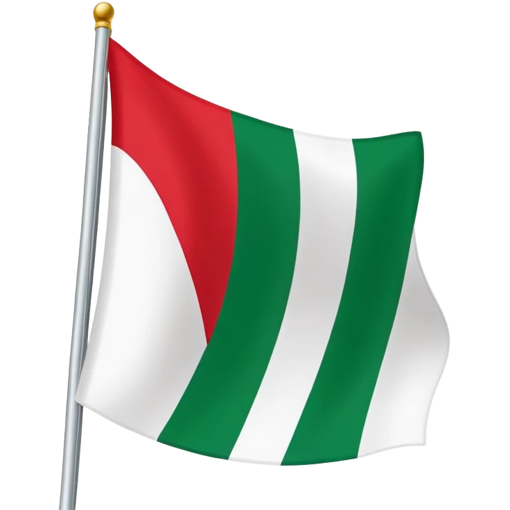 Classically-shaped green, small white line, red, tatarstan flag. emoji