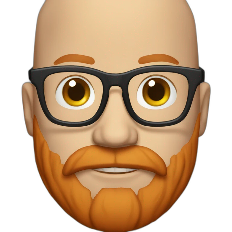 bald man with red beard and glasses emoji