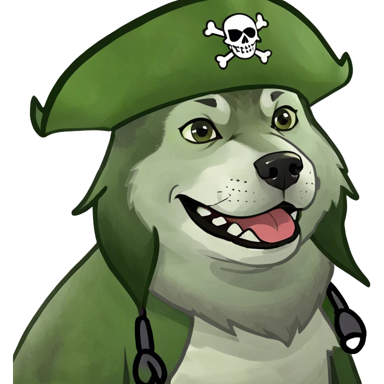 Husky avec un chapeau pirate  emoji