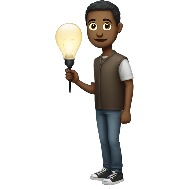 full body sideways with lamp in his hand emoji