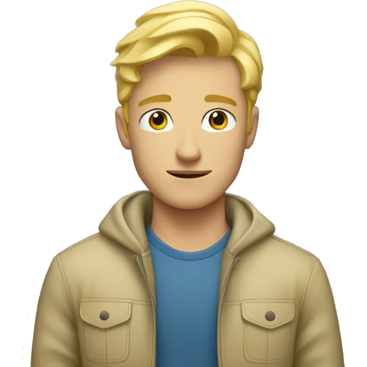 Blonde young man with simpleres  emoji