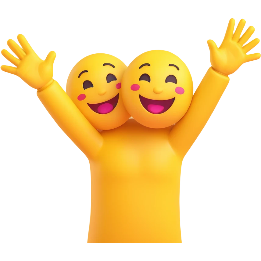 yellow emoji style ,  hands clapping, joyful celebration, focus on hands, motion blur, bright background emoji