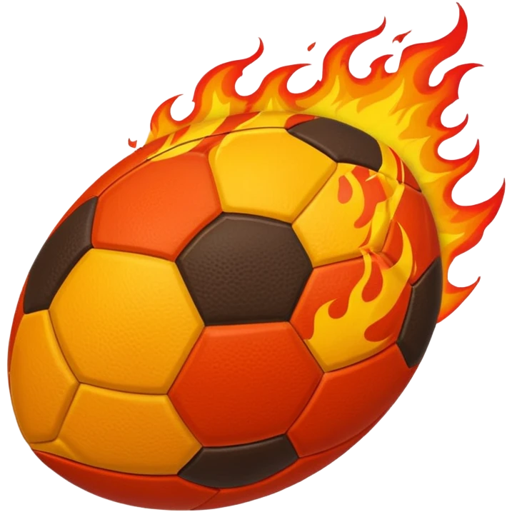 a football with fire around it emoji