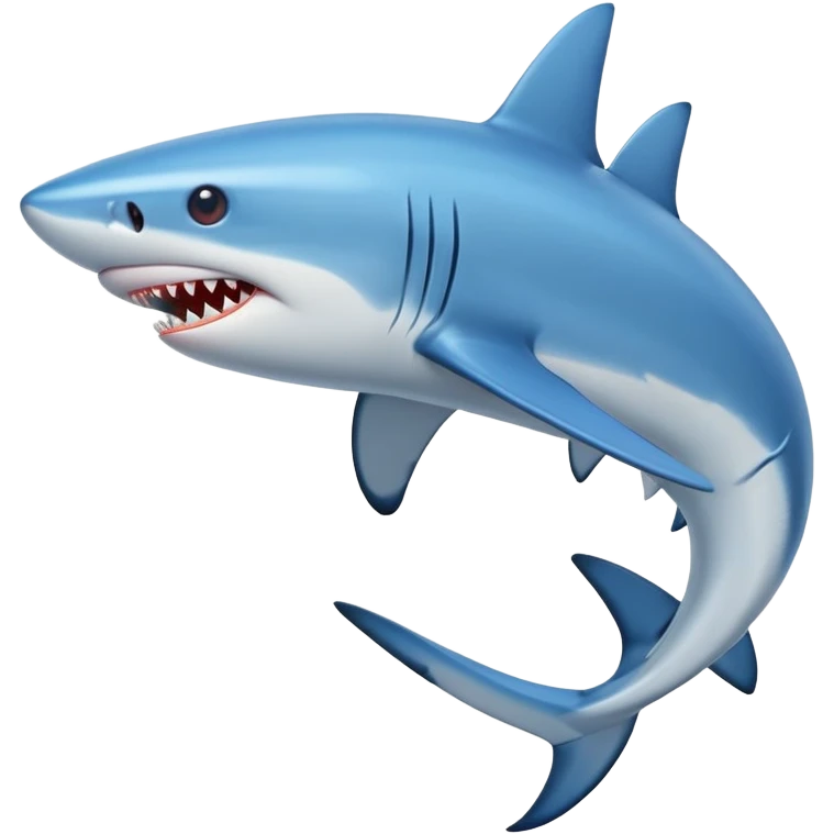 blue shark with sharp teeth emoji