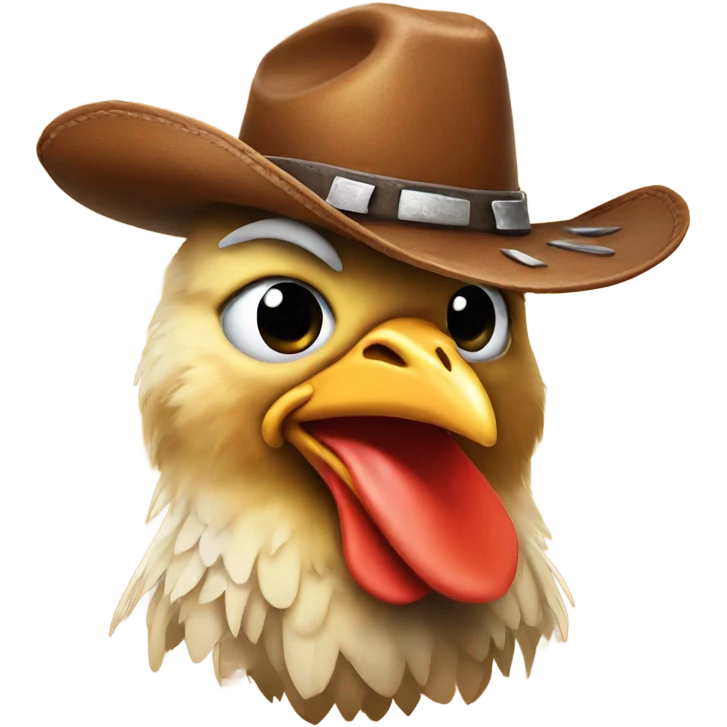 Chicken wearing cowboy hat emoji