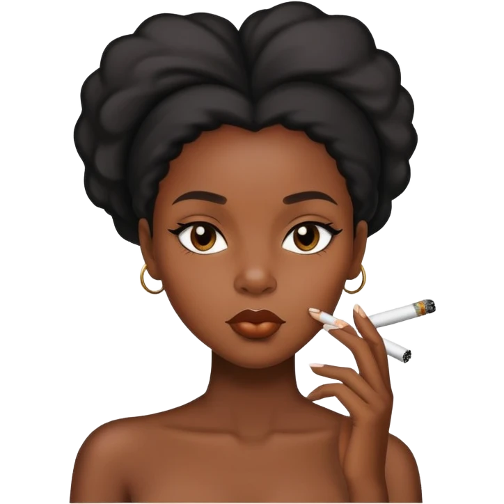 Black girl smoking  emoji