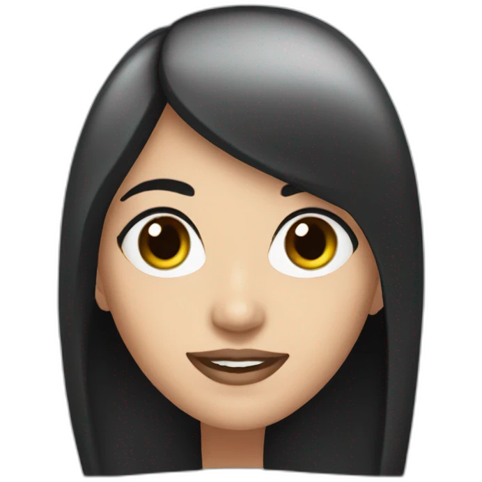 anne gastaldi long oval face black hair emoji