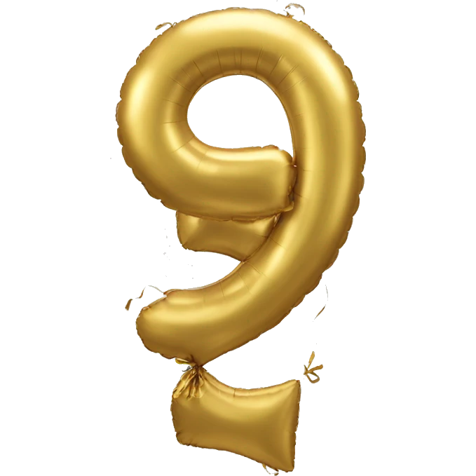 number 5 as a golden balloon emoji