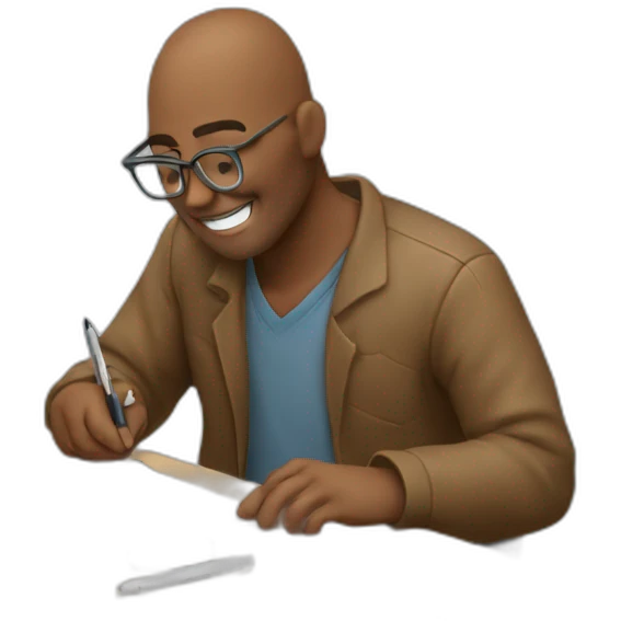 men writting on computer  emoji
