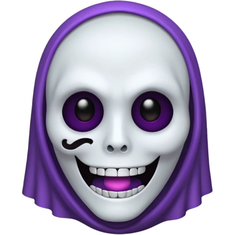 um coração roxo claro com o rosto do ghost face emoji