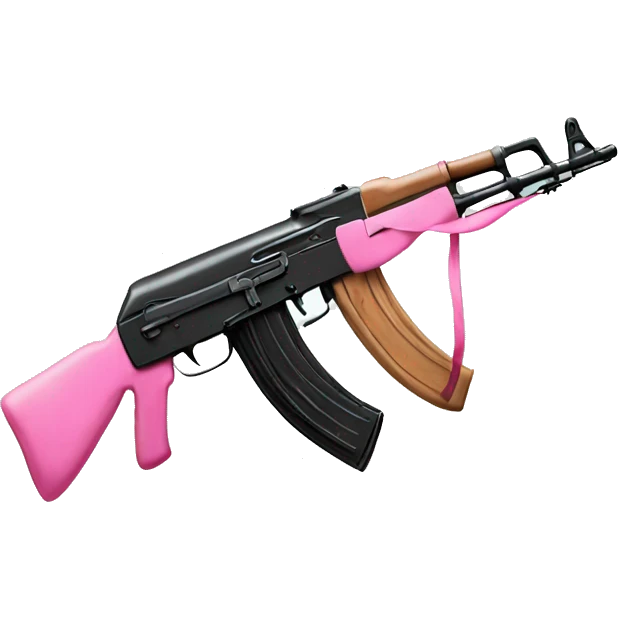 Ak47 with a pink bow emoji