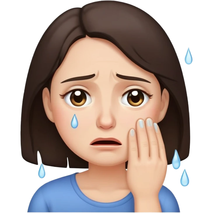 crying full of tears brunette mom emoji