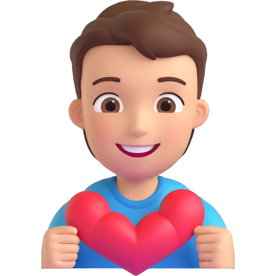 boy with heart eyes and a big smile, lover boy emoji