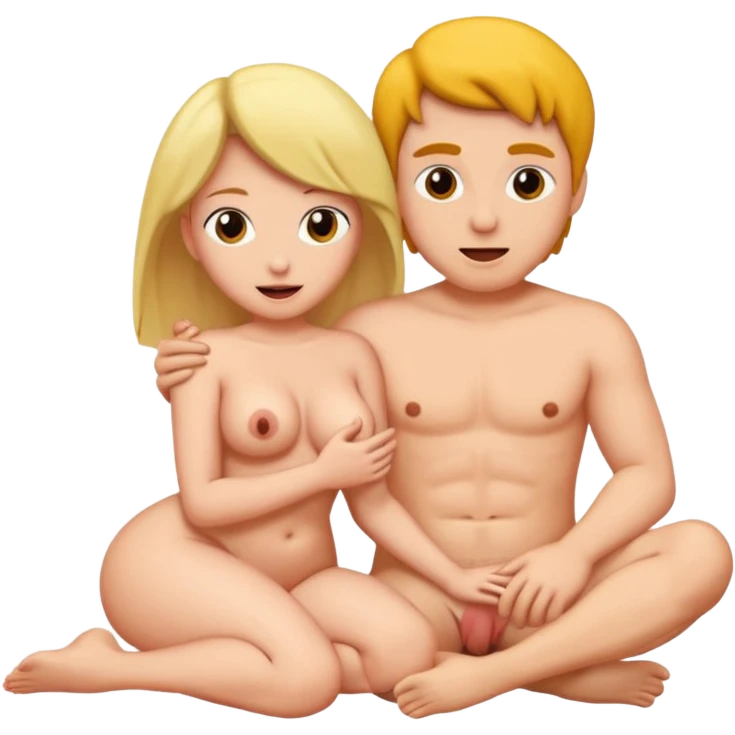 A man and woman having sex naked cock inside pussy emoji