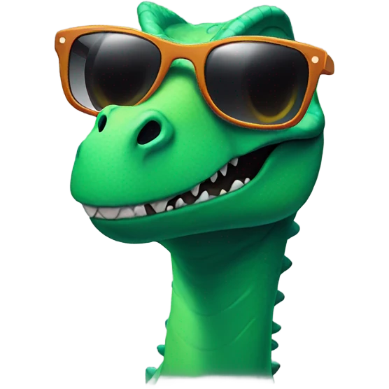 Dinosaur with sun glasés emoji