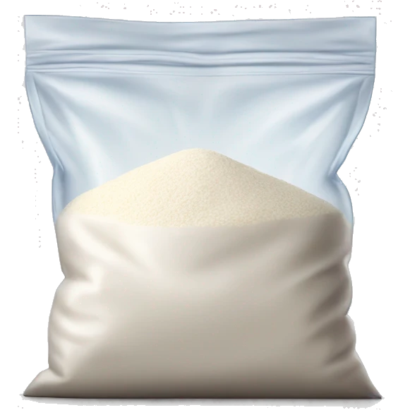bag of white flour in a clear bag emoji