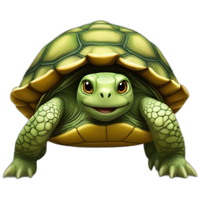 Chat sur une tortue emoji