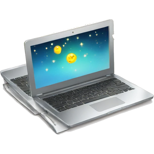 laptop and sparkling emoji