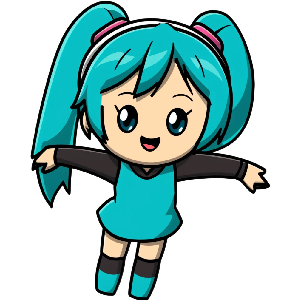 Hatsune Miku surprised reaction with shocked expression emoji