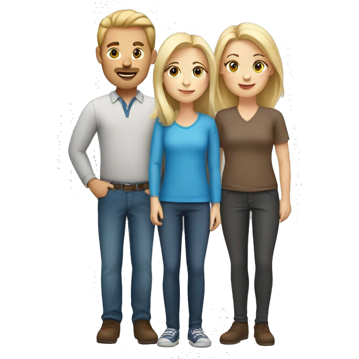 White family, 1 mom with blonde hair, 1 dad with Brown hair, 1 boy with blonde hair emoji