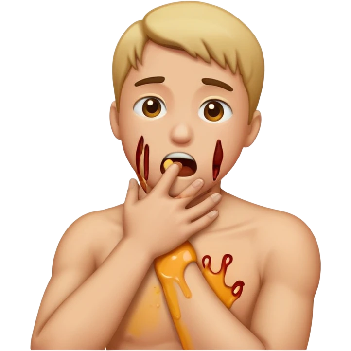 Chocking itself  emoji