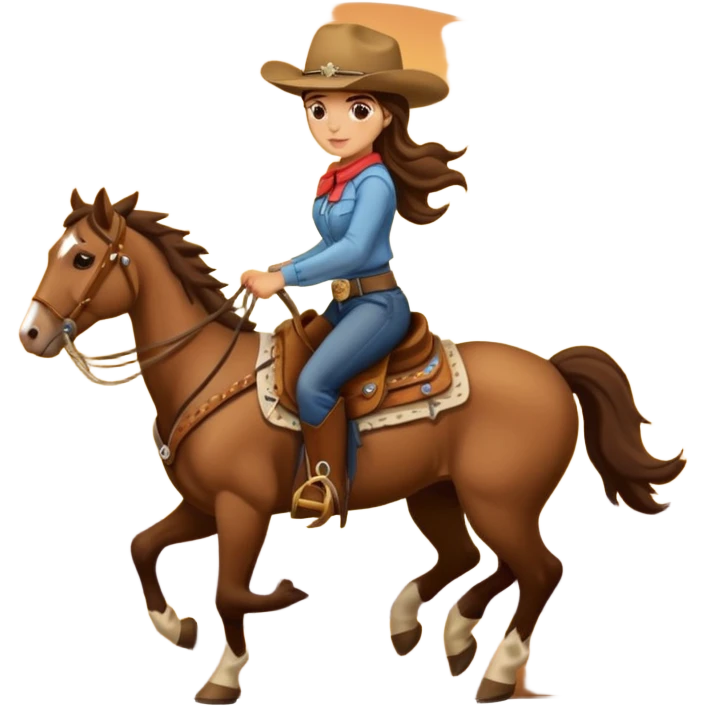 Cowgirl riding away into the sunset emoji