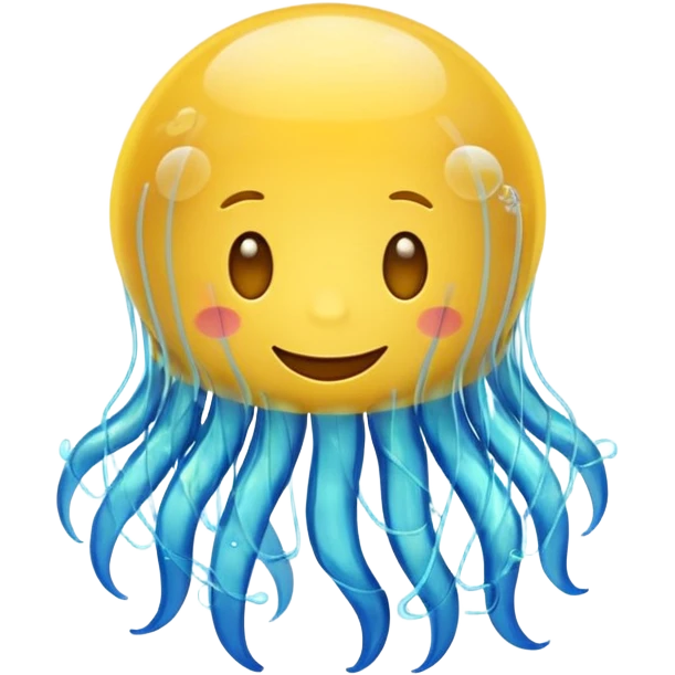 a happy emoji with a jelly fish emoji