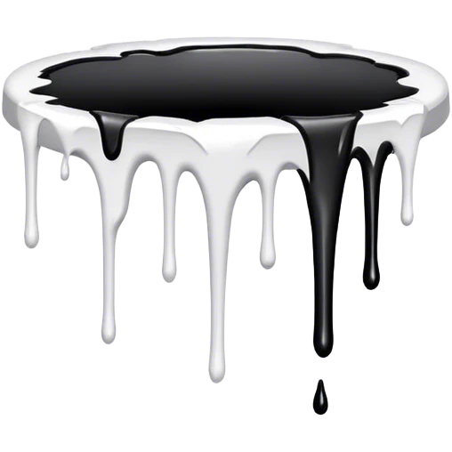 a black cartoon styled hole dripping white paint  emoji