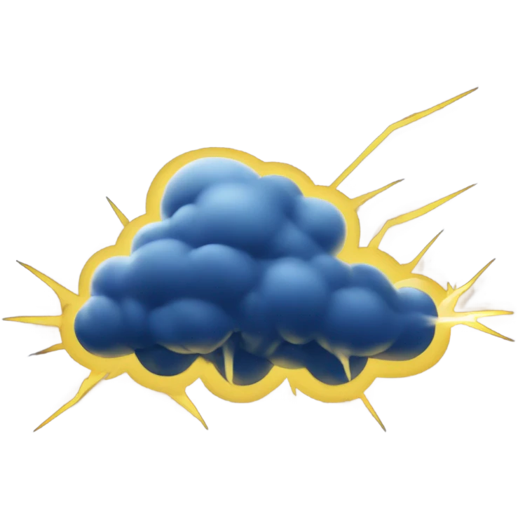 lightning from a dark blue cloud emoji