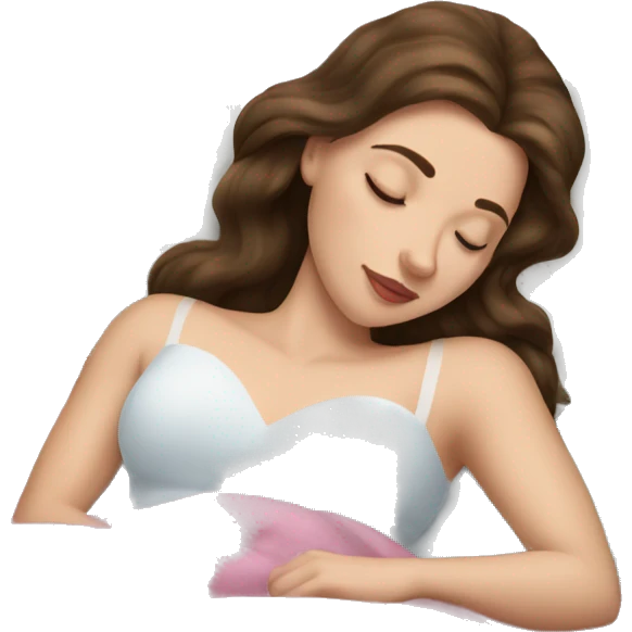 sleeping beauty brunette white girl with a silk pillow emoji