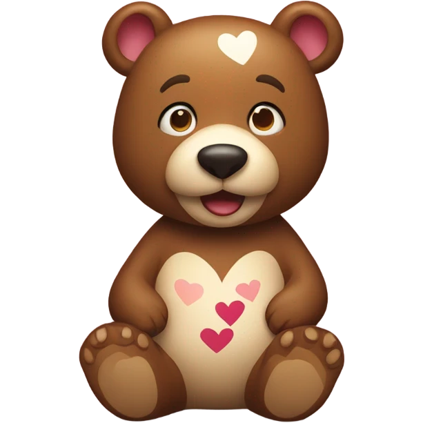 Bear with hearts emoji