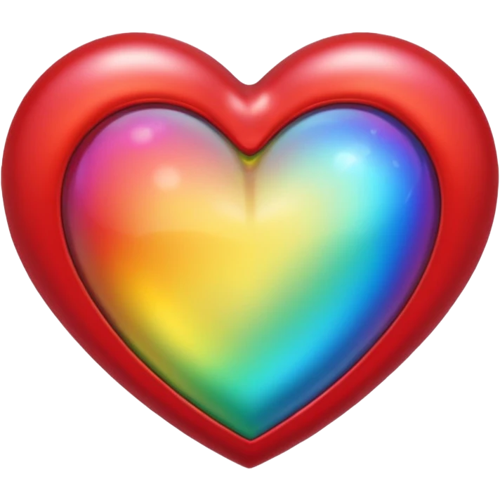heart with a rainbow iridescent border emoji