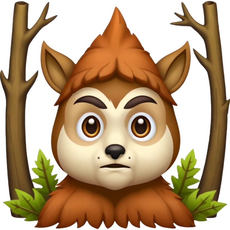 woodland spirit skeptical look with one brow raised emoji