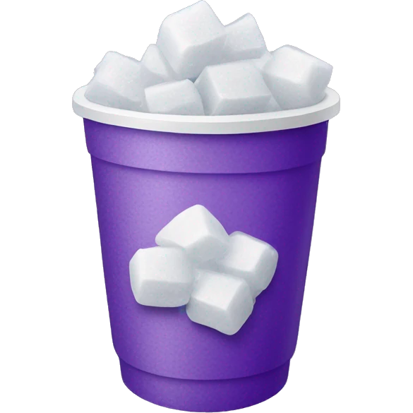 Double Styrofoam cup with purple liquid in it and ice emoji