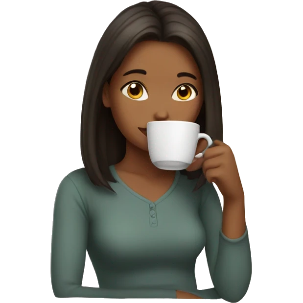 Girl sipping tea emoji