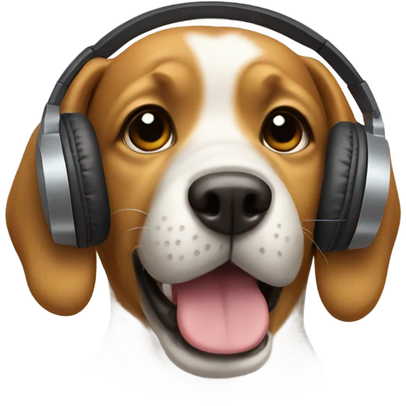dog with headphones emoji
