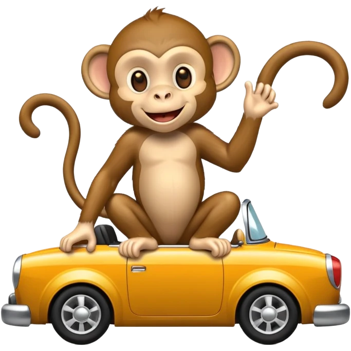 Monkey on a car emoji