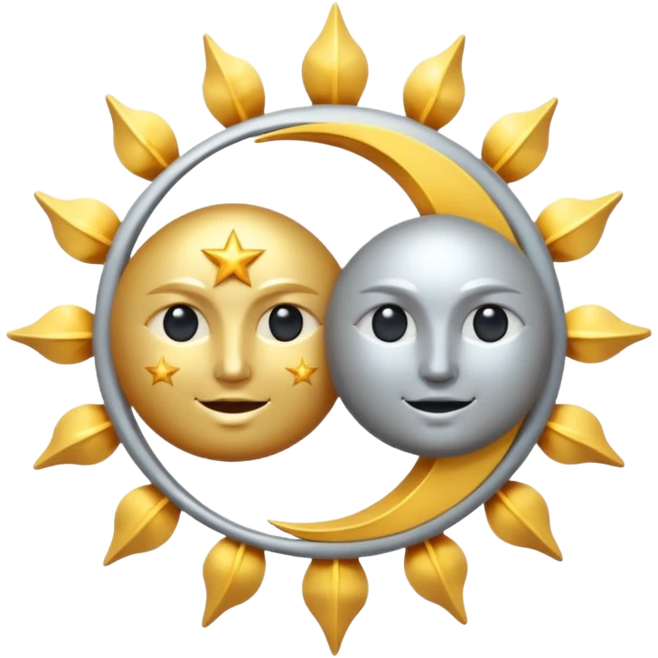 Sun and moon connected. Solstice emoji