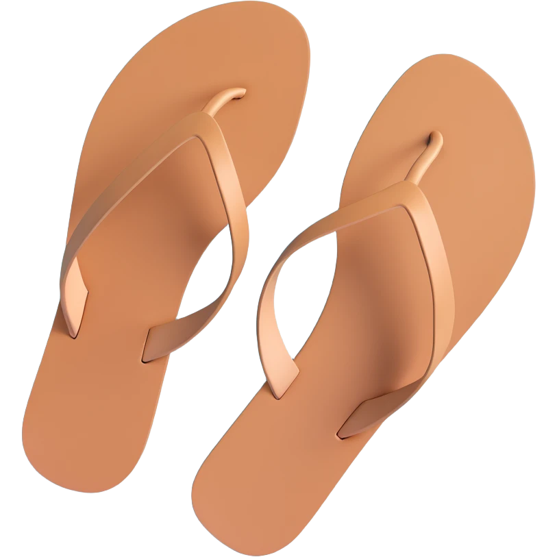 thin sandal sole, minimal detail, 3D iPhone emoji style, viewed from the bottom emoji