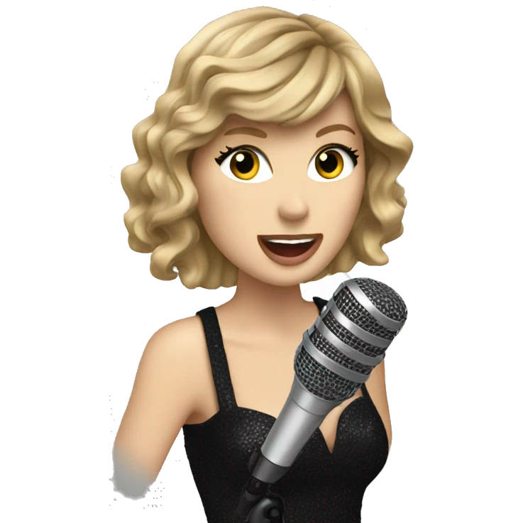 taylor swift singing with microphone emoji