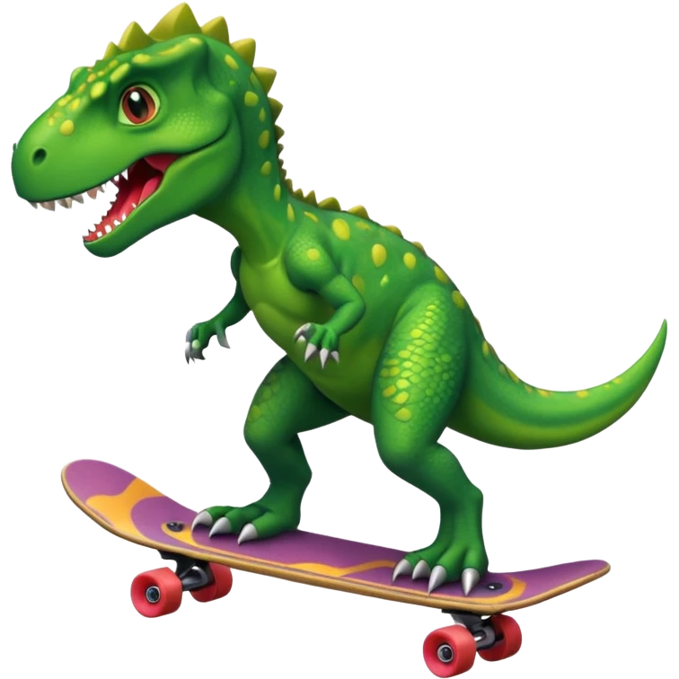 Dinosaur on a skateboard emoji